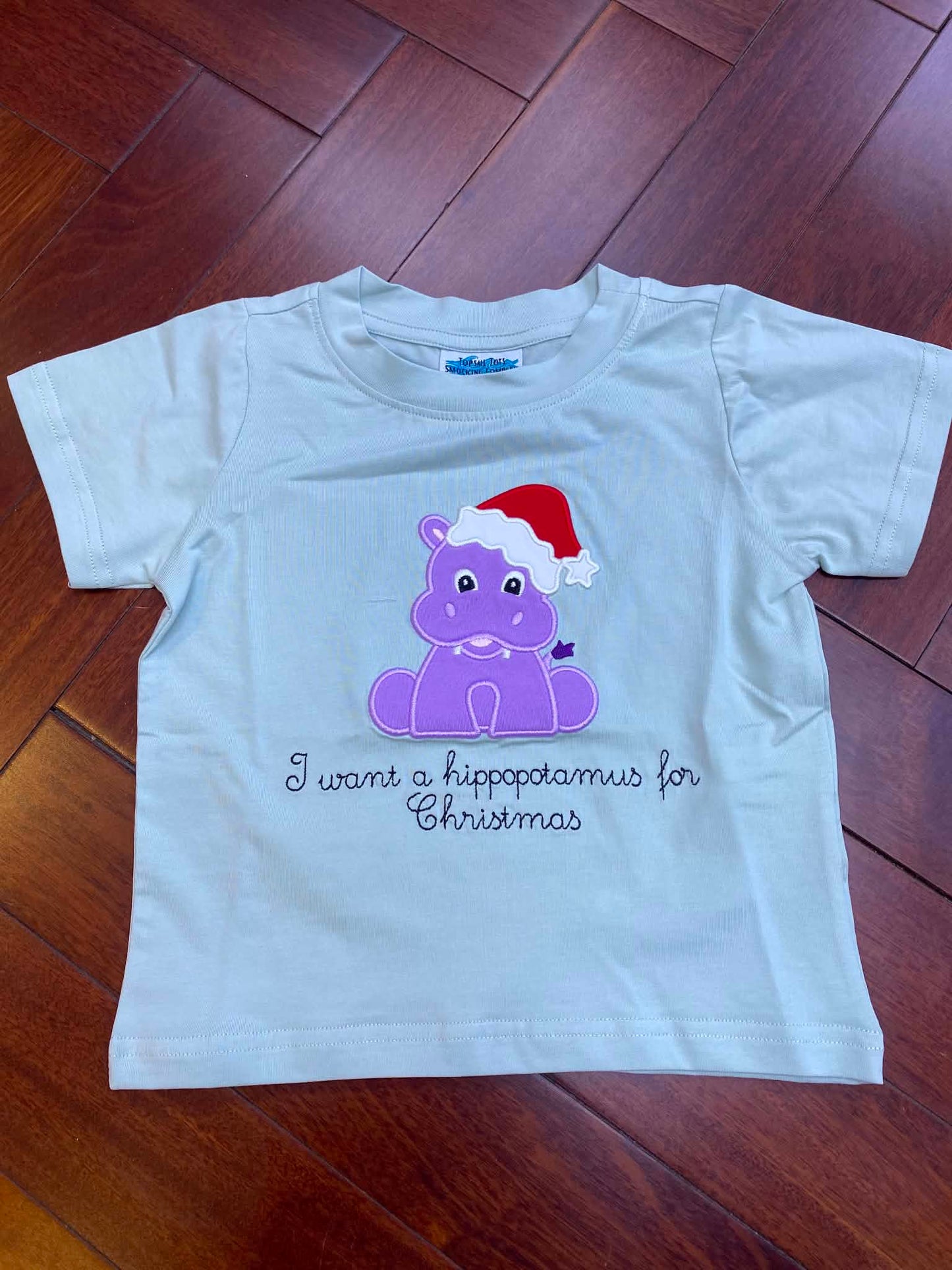 Hippo for Christmas Boys Top Only