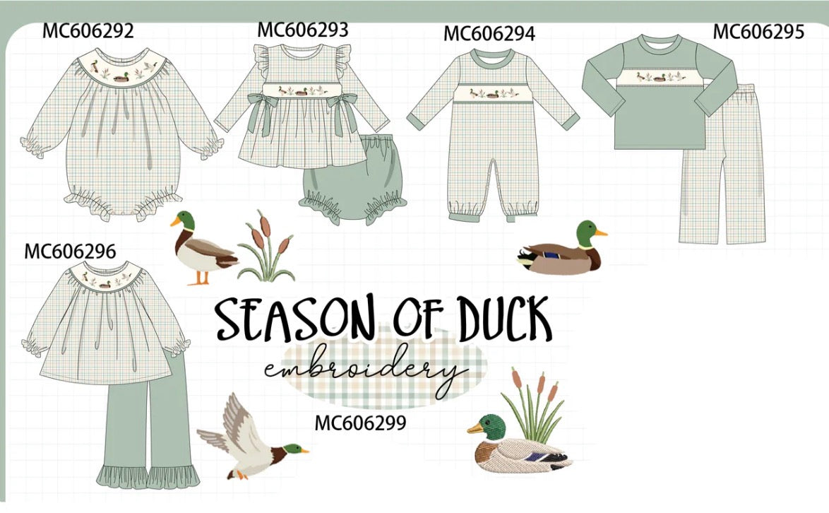 *end of November eta* Sage Duck Embroidery