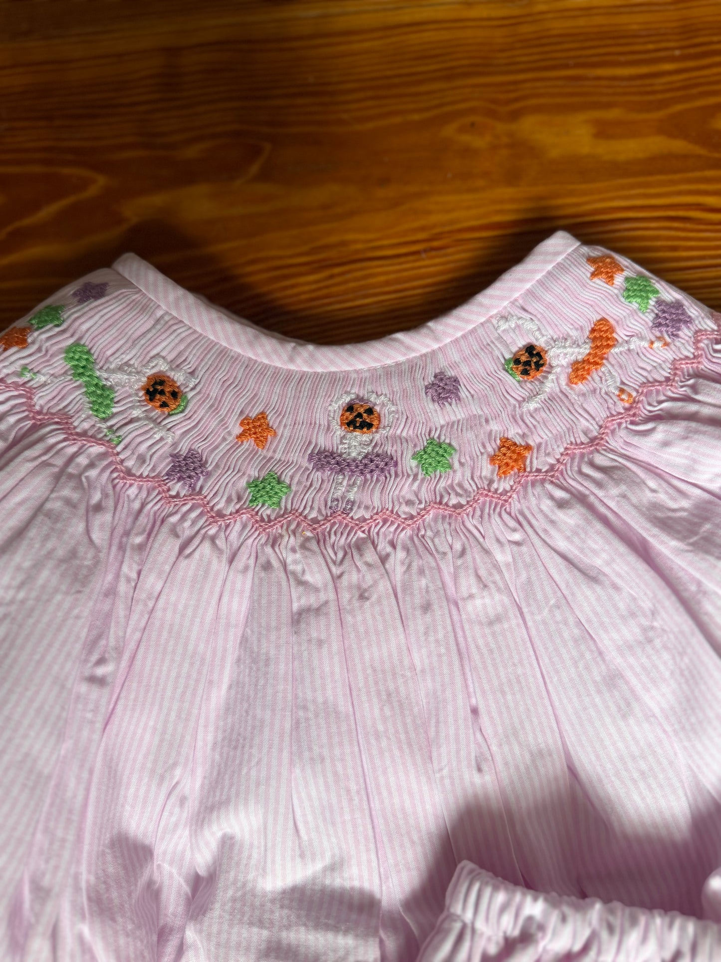 Ballerina Skeletons Handsmocked Diaper Set