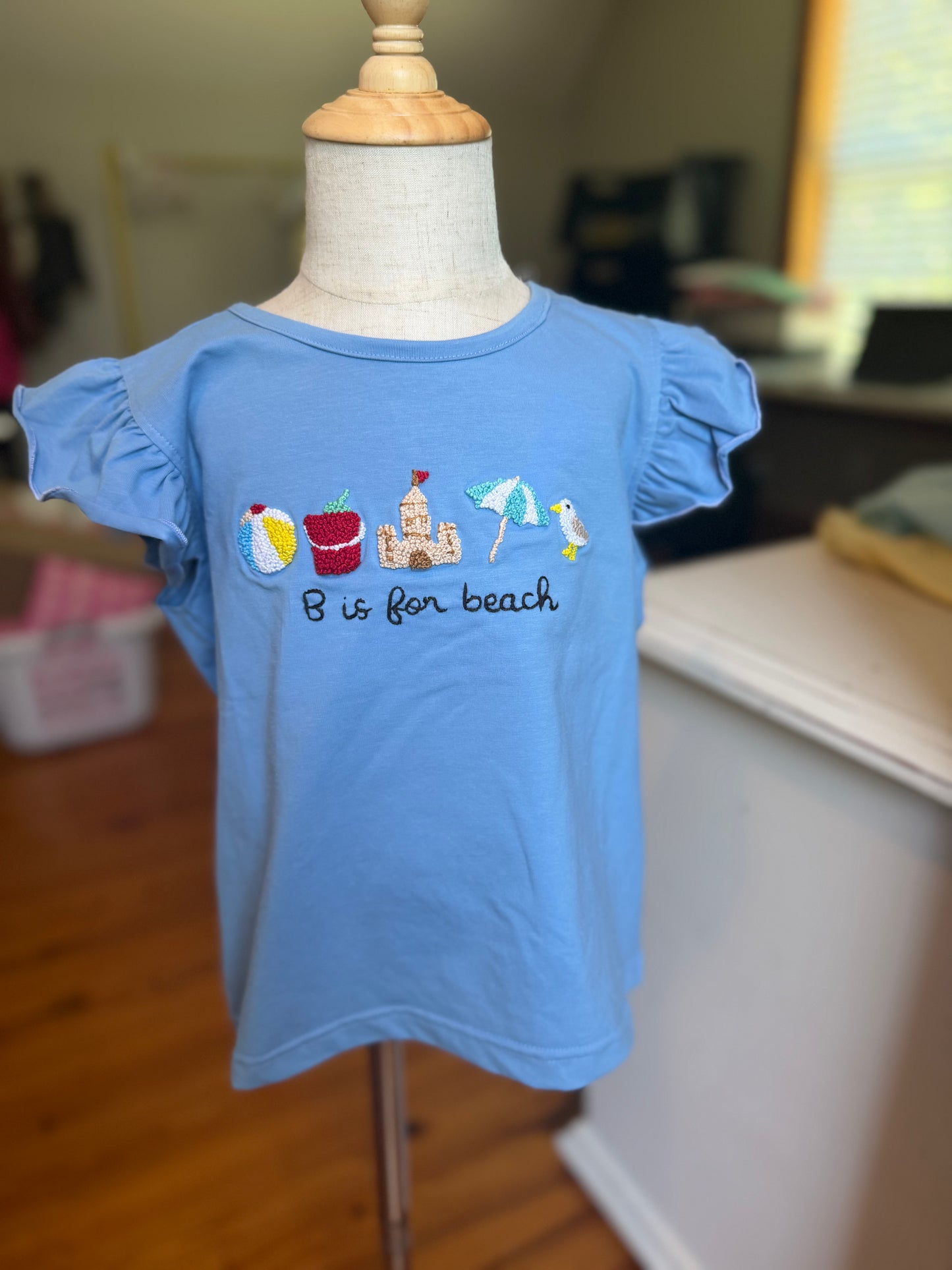 Girls B is for Beach Top Only - French Knot