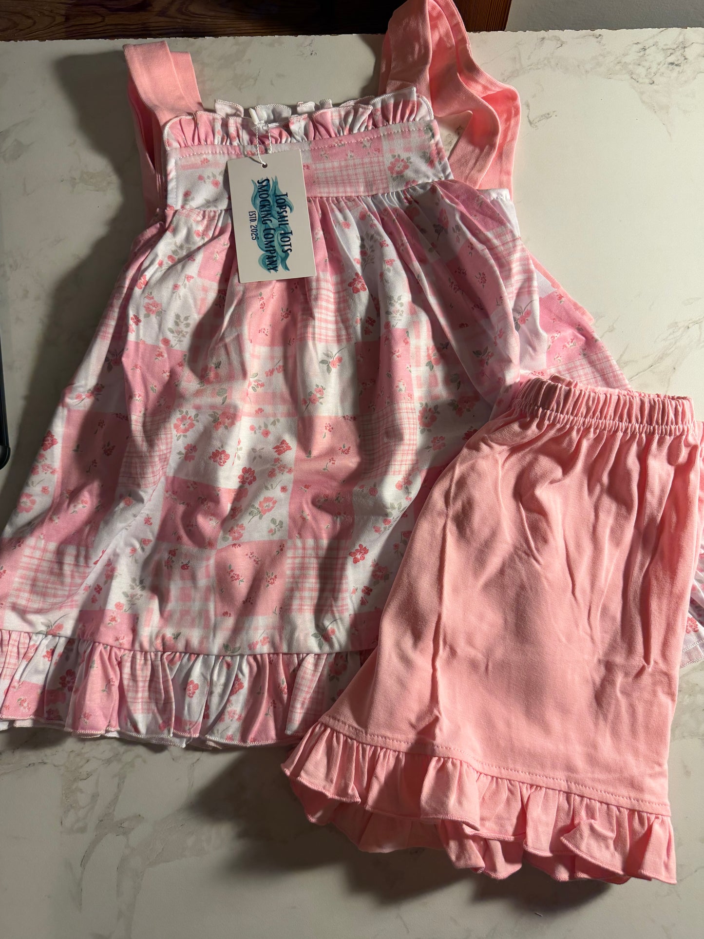 Pink Patchwork Short Set - 5/6