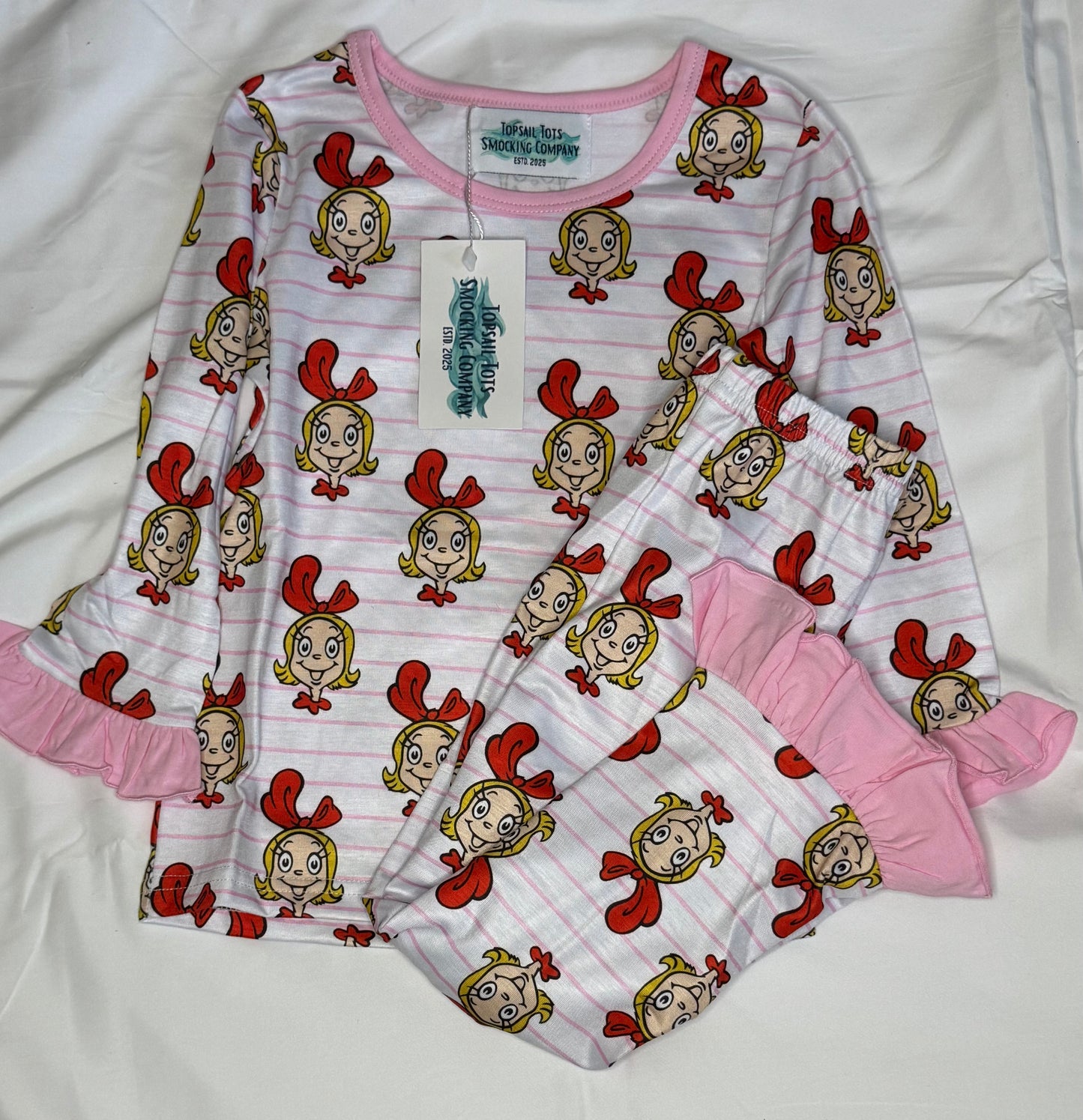 Girls Pink 2 Piece Pajamas