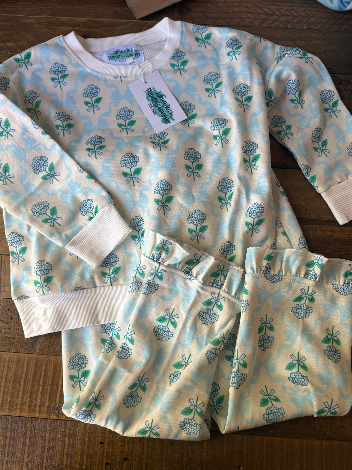 Hydrangea Coquette - Girls Lounge Pants Set 5/6y