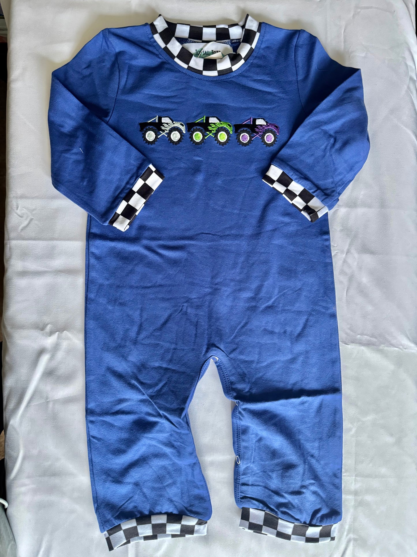 Monster Trucks Boys Romper