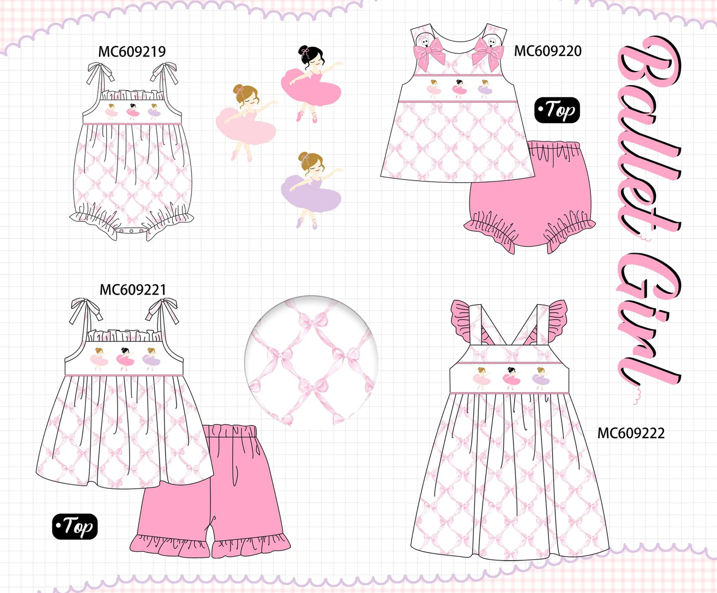 *February ETA* - Pink Ballet Girl Embroidery Bow
