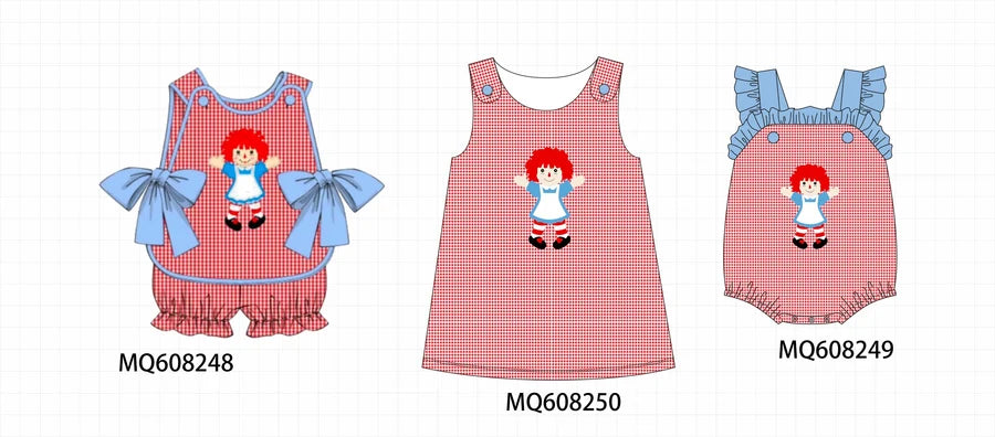 *March ETA* Red Raggedy Ann Applique Gingham