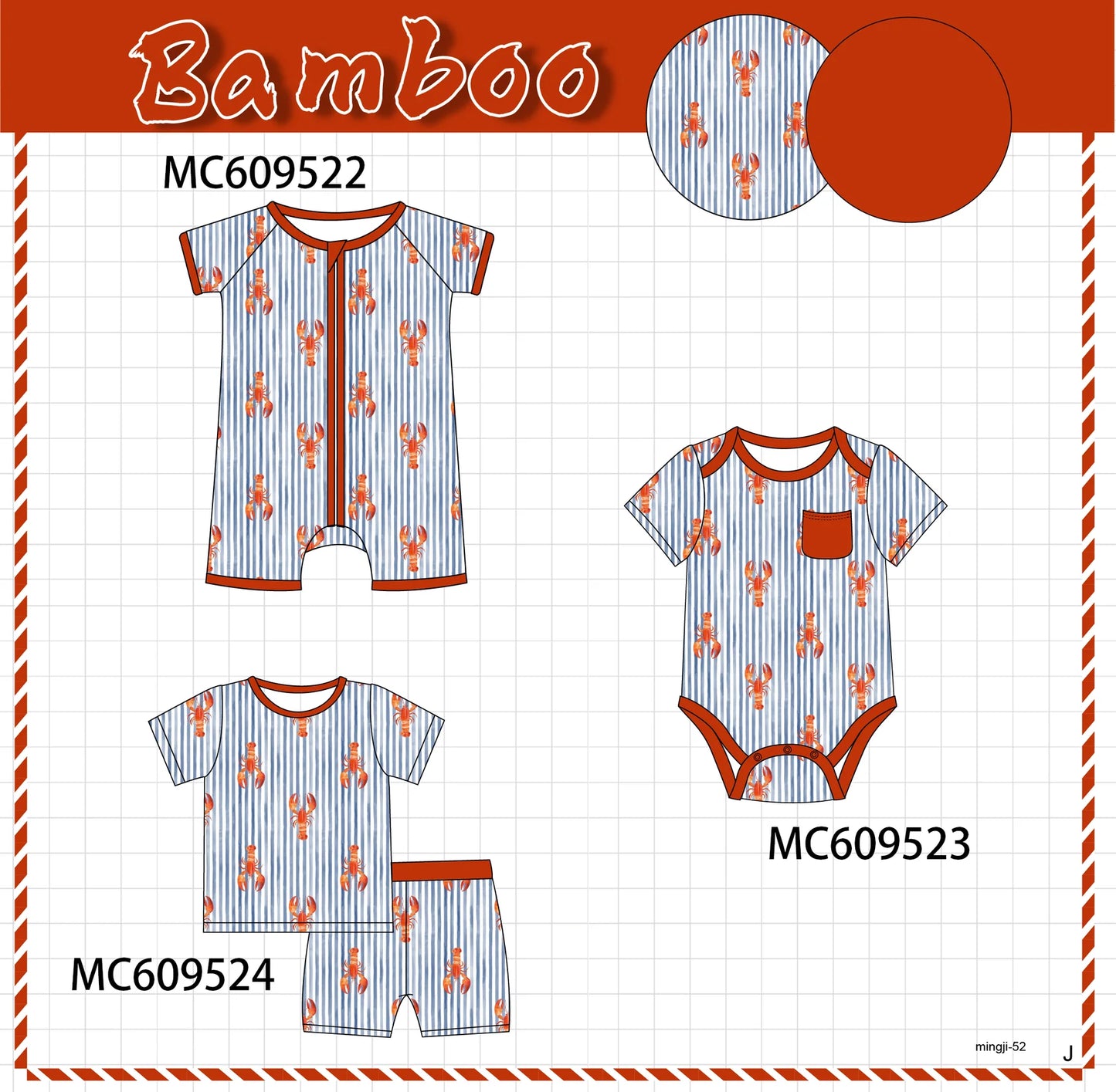 *February ETA* - Red Lobster Print Bamboo