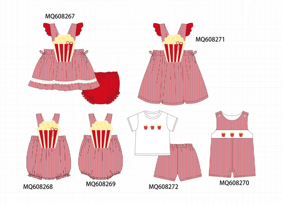 *March ETA*Red Popcorn Applique Stripe