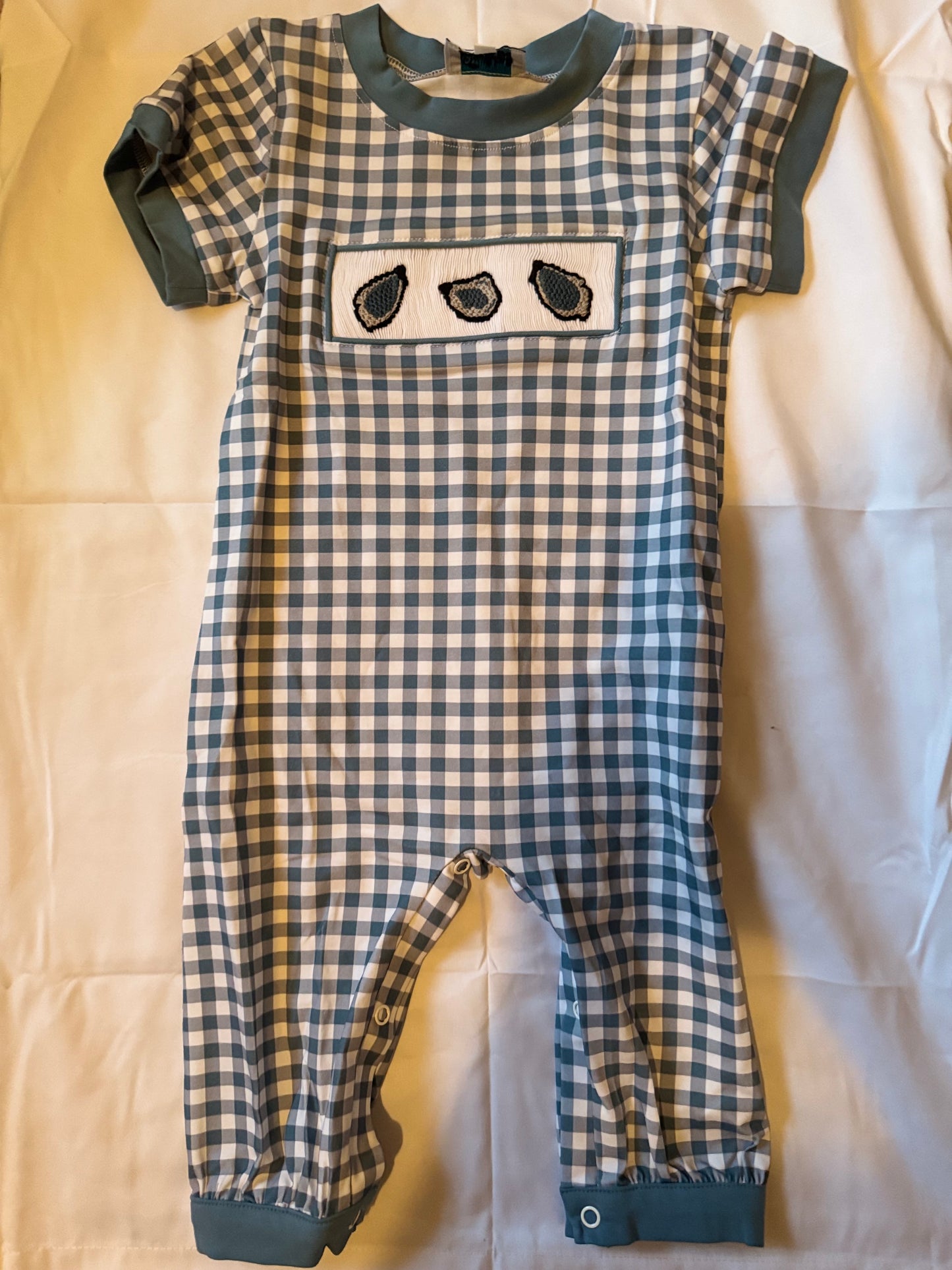 Boys Romper - Smocked Oysters