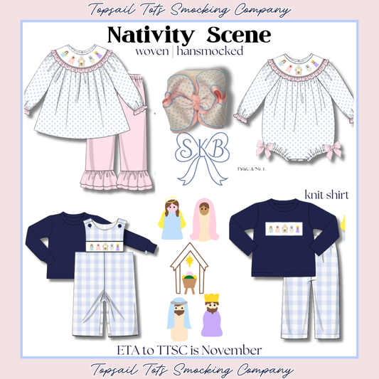 *november eta* Handsmocked Nativity Scene