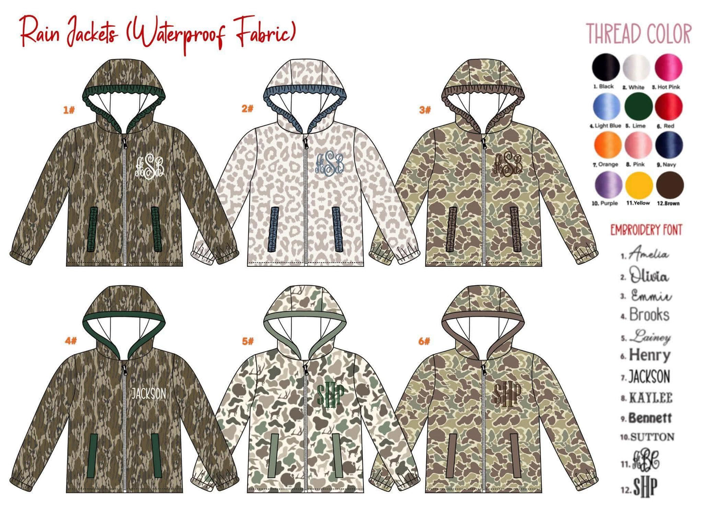 *November ETA* Monogrammed Rain Jackets