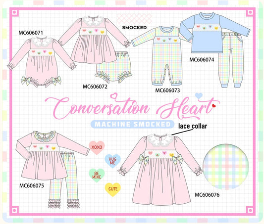 *end of November eta* machine smocked Conversation Hearts