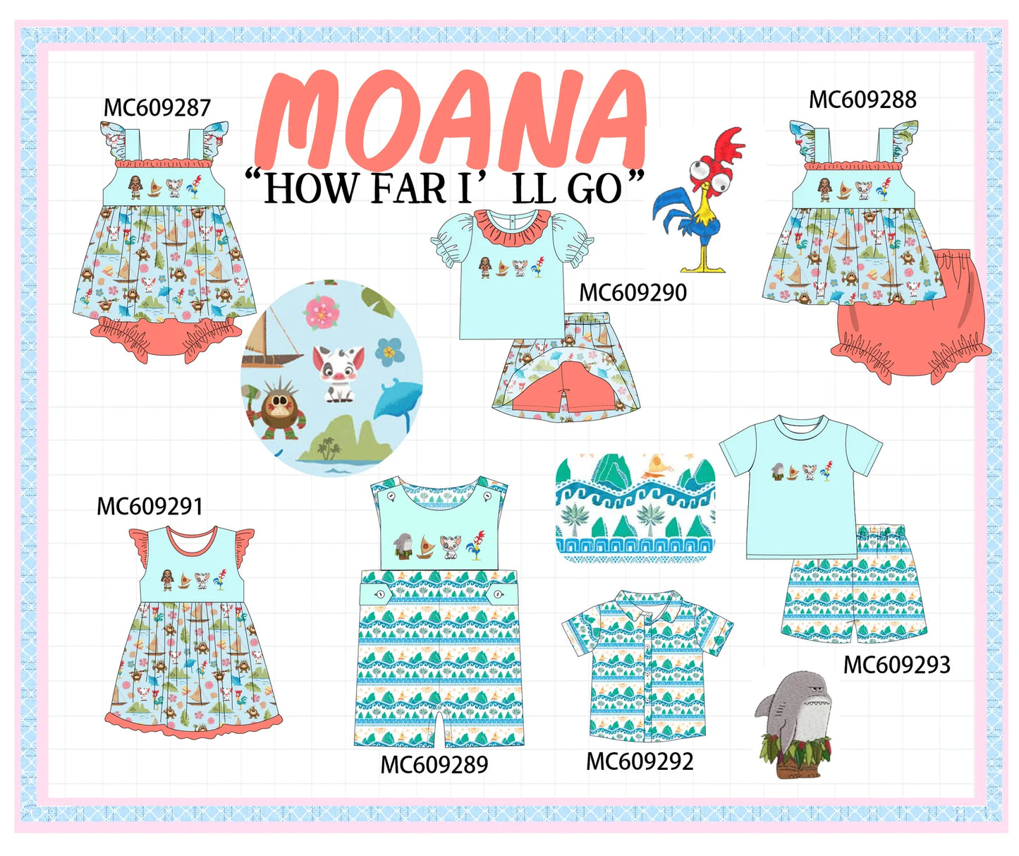*February ETA* - Blue Embroidery Ruffle