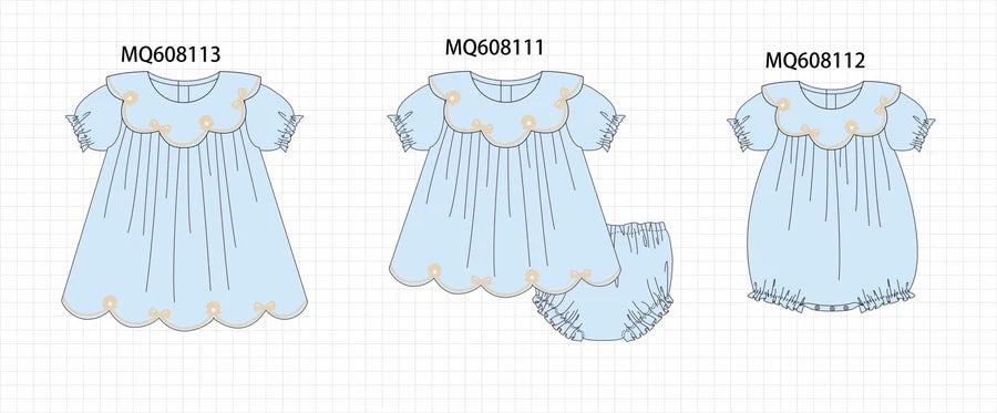 *March ETA* Blue Bow Embroidery
