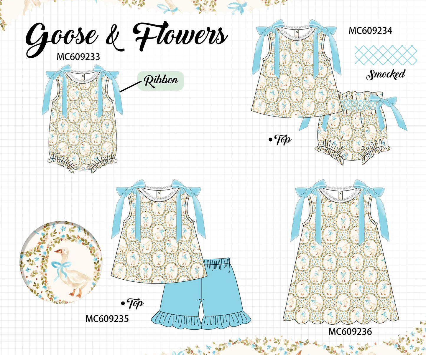 *February ETA* - Blue Goose Floral Ruffle
