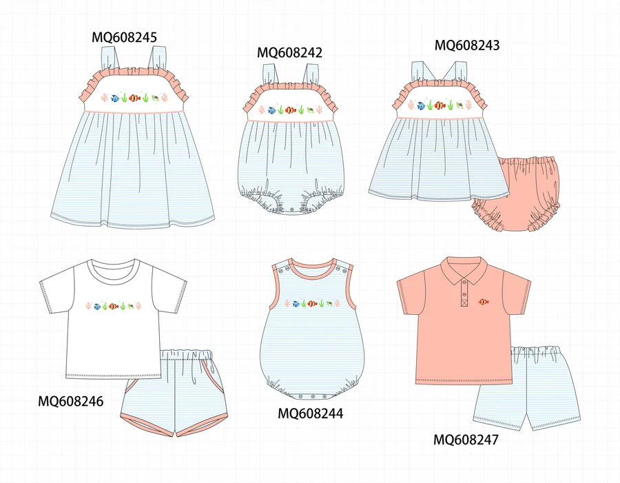 *March ETA* Blue Stripe Marine Creature Embroidery