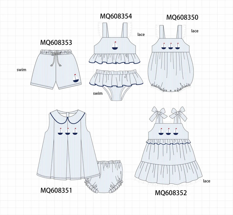 *March ETA* Blue Stripe Sailboat Embroidery