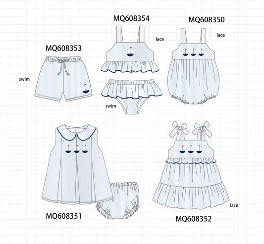 *March ETA* Blue Stripe Sailboat Embroidery