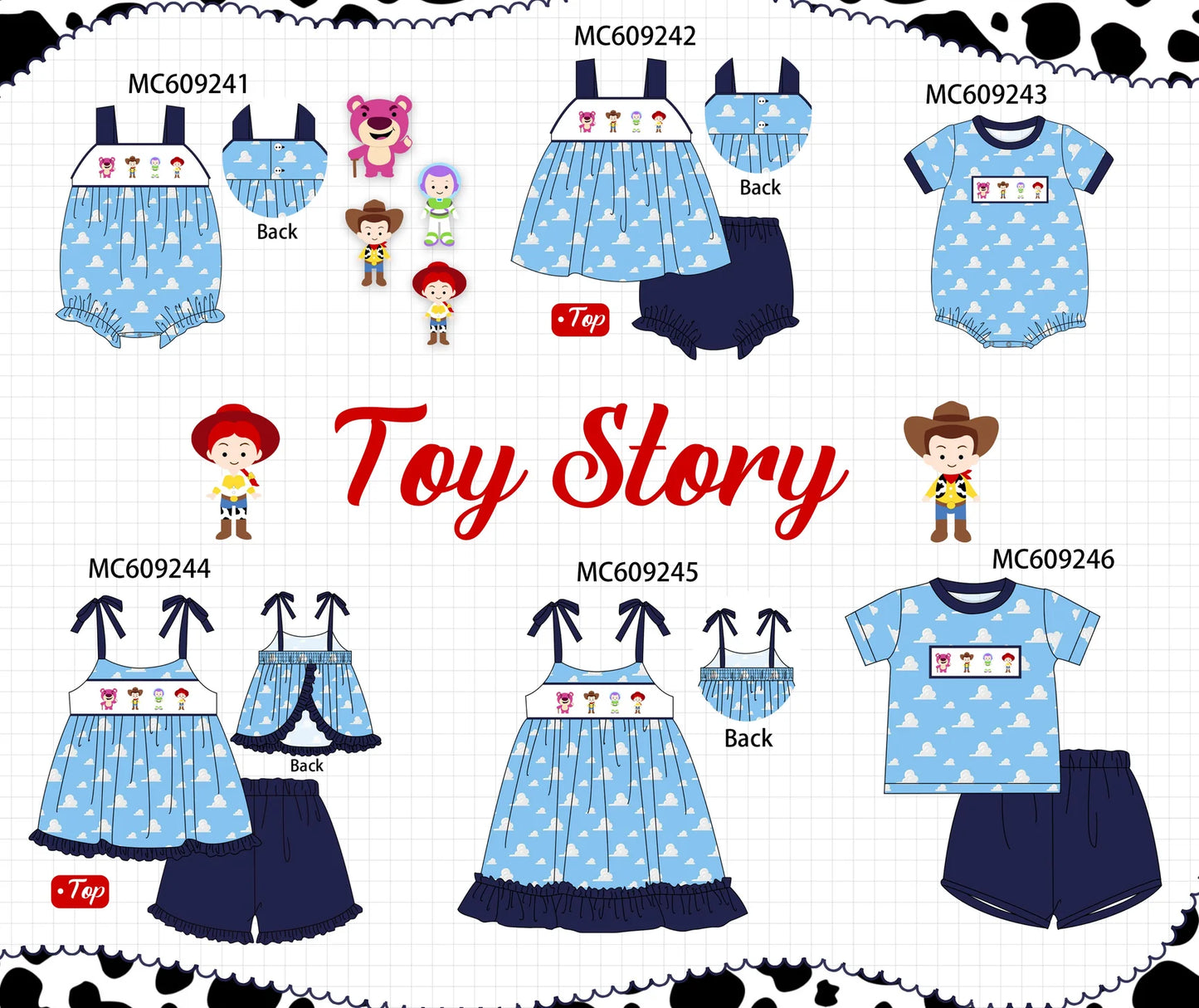 *February ETA* - Blue Toy Story Embroidery Ruffle
