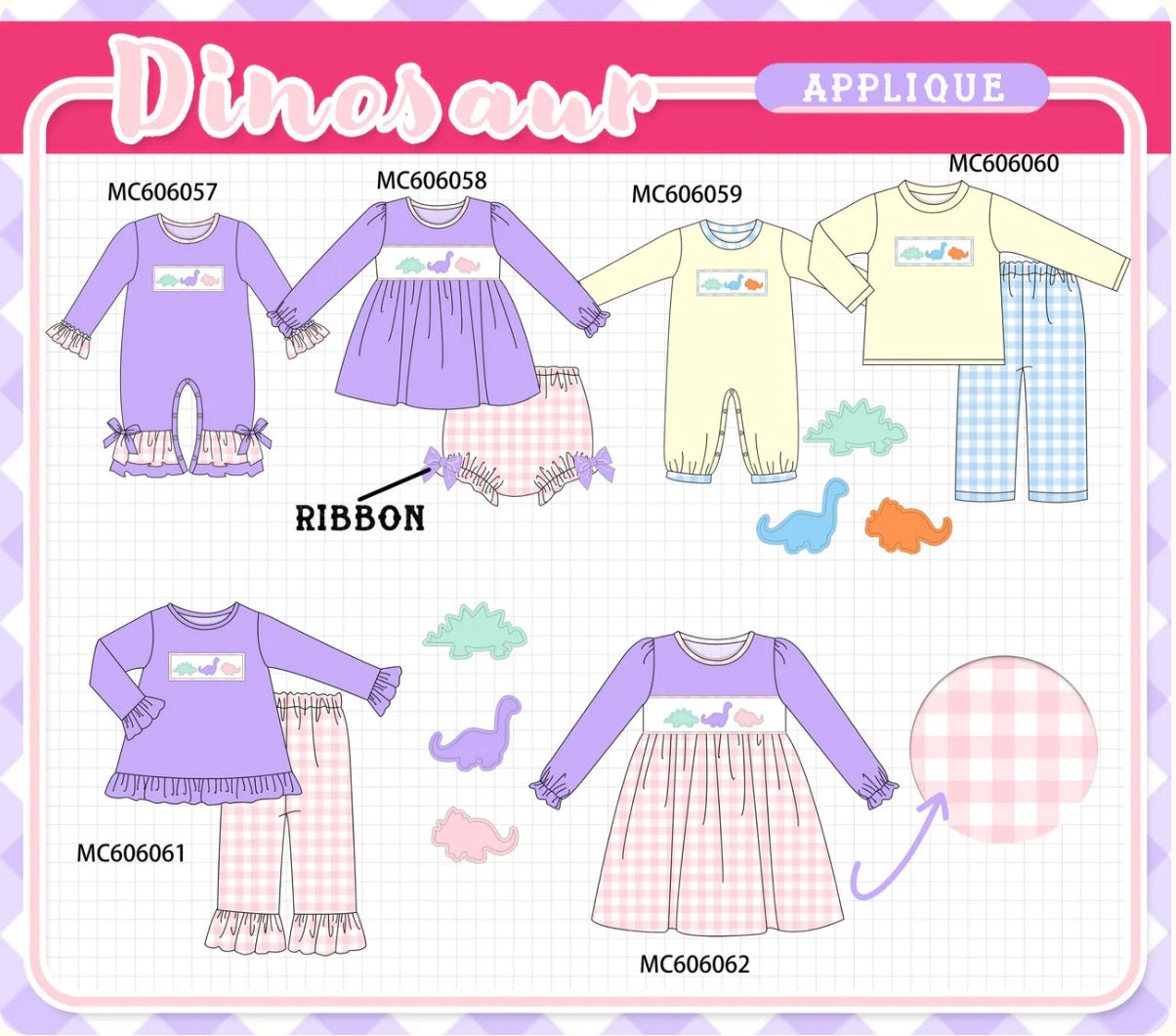 *end of November eta* Applique Dinos