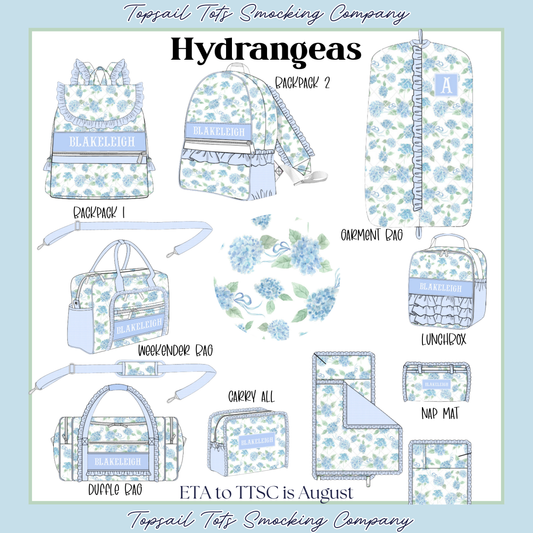 Girls Hydrangeas Luggage Collection *august eta*
