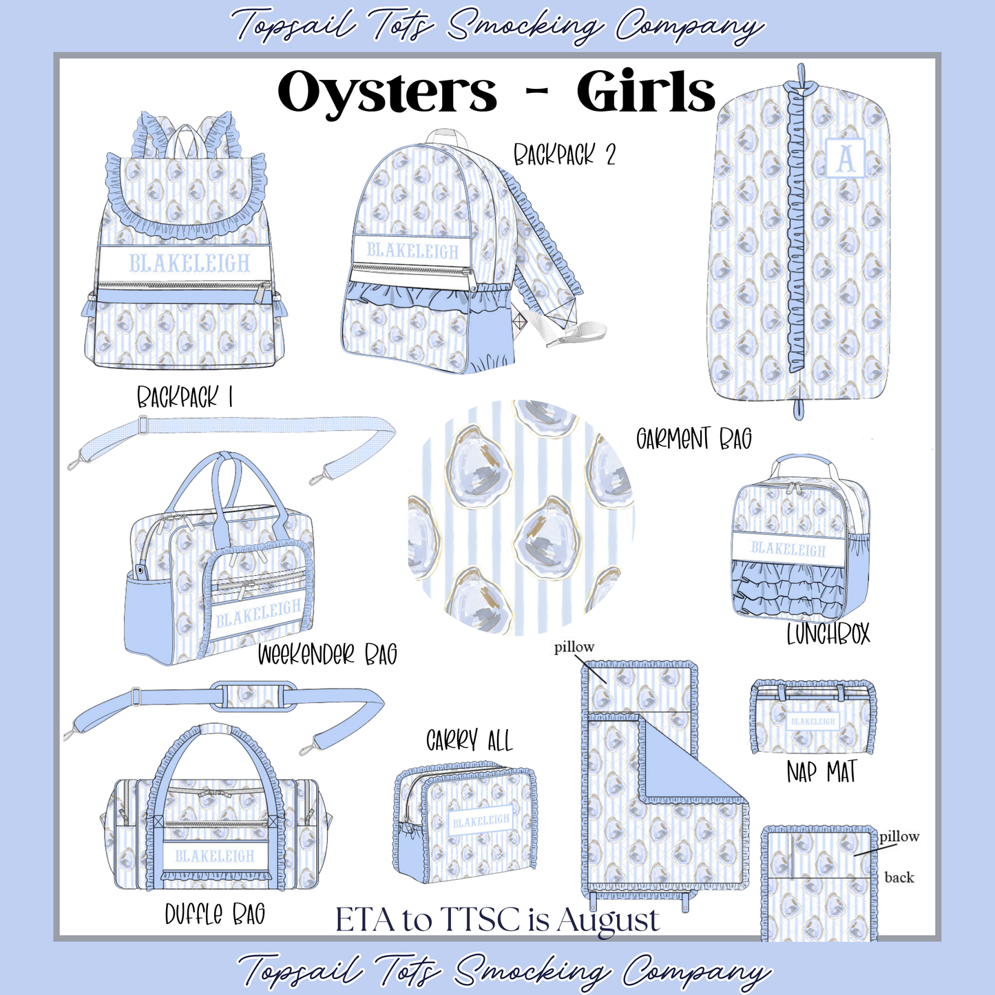 Girls Oysters Luggage Collection *august eta*