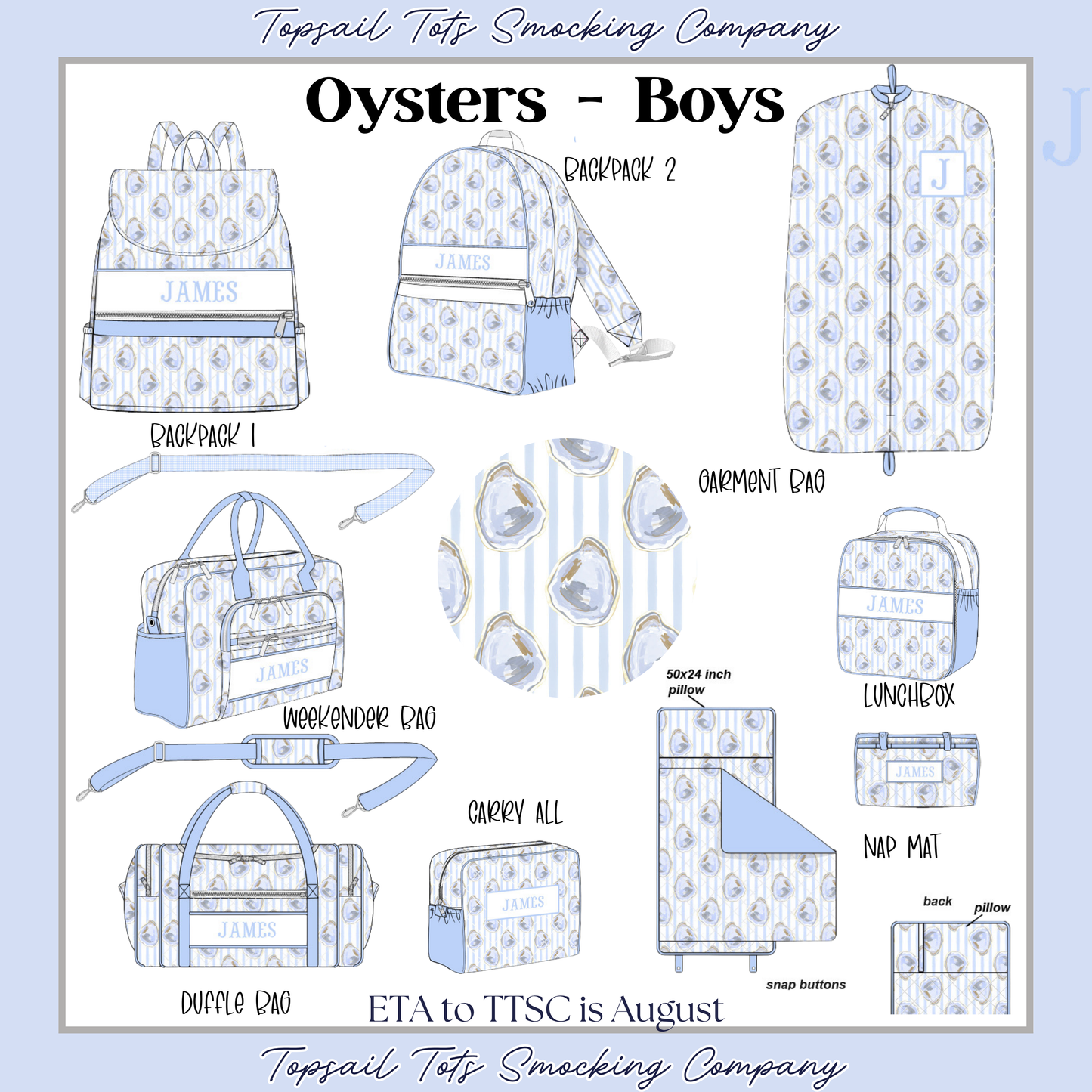 Boys Oysters Luggage Collection *august eta*