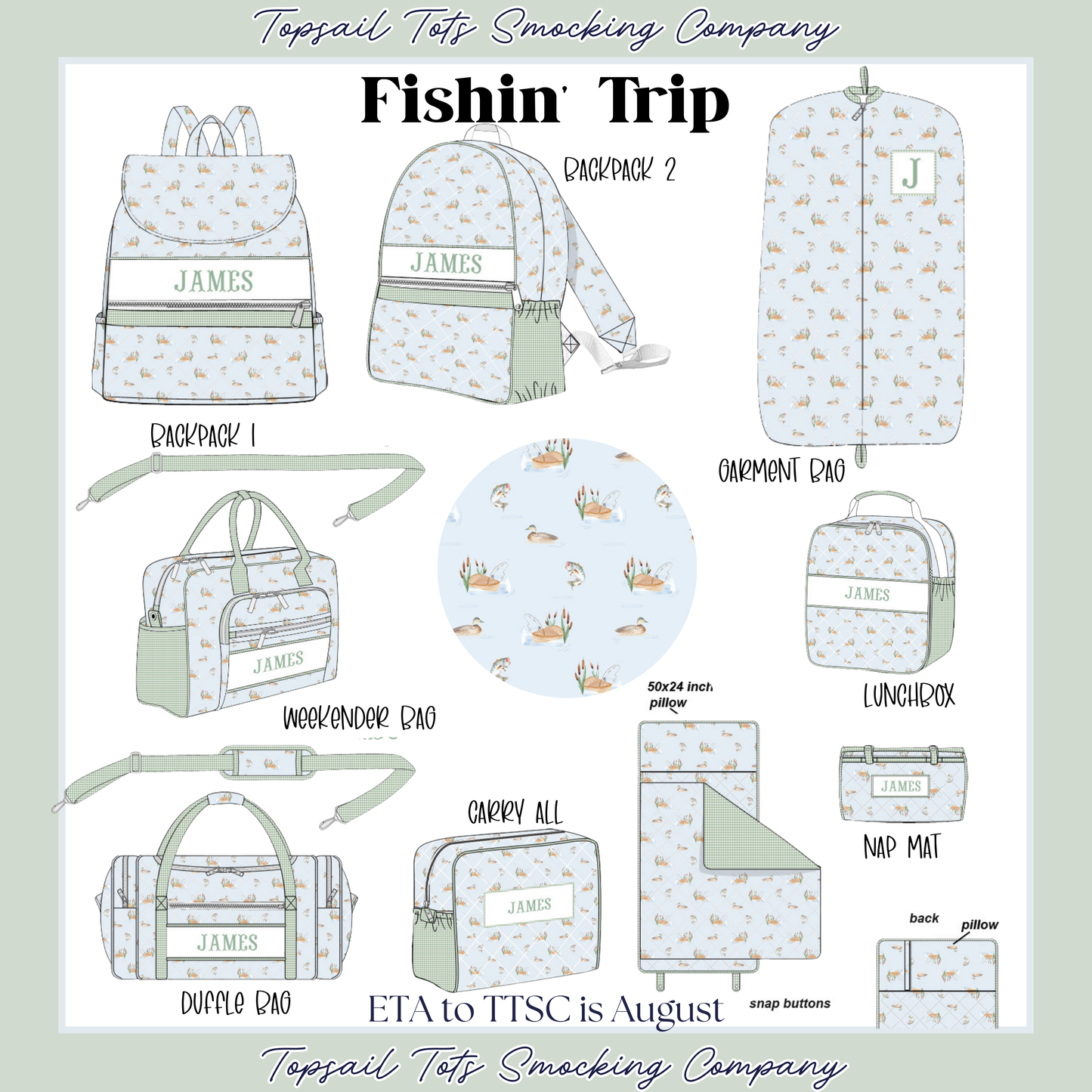 Boys Fishin' Trip Luggage Collection *early december eta*