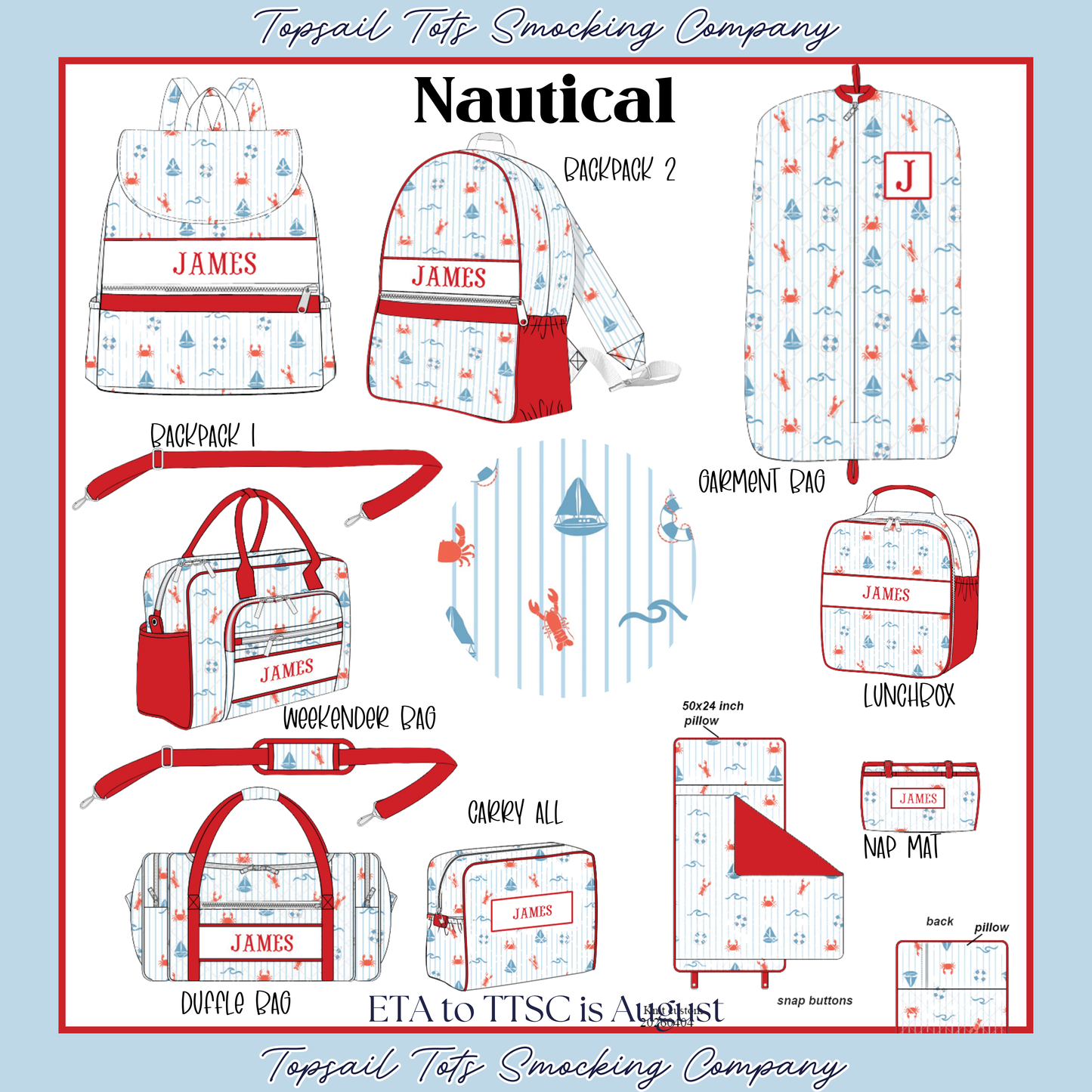 Boys Nautical Luggage Collection *august eta*