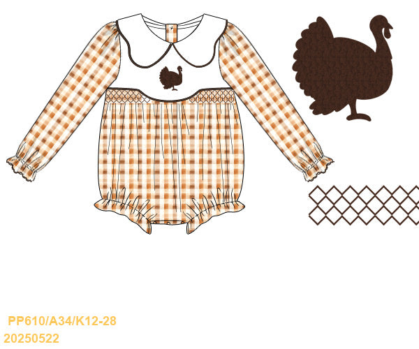 Girls Bubble - French Knot Turkey