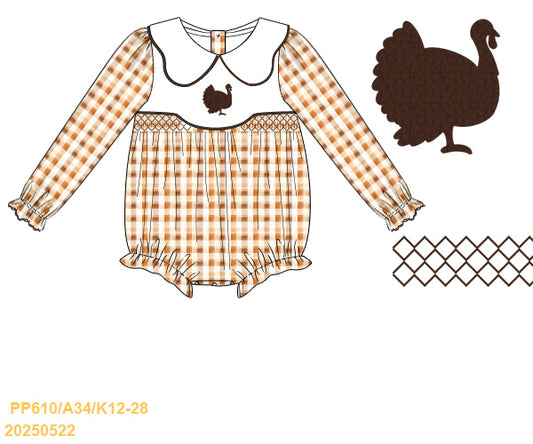 Girls Bubble - French Knot Turkey