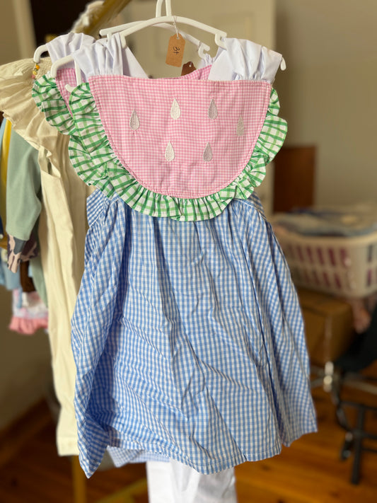 Applique Woven Watermelon Dress