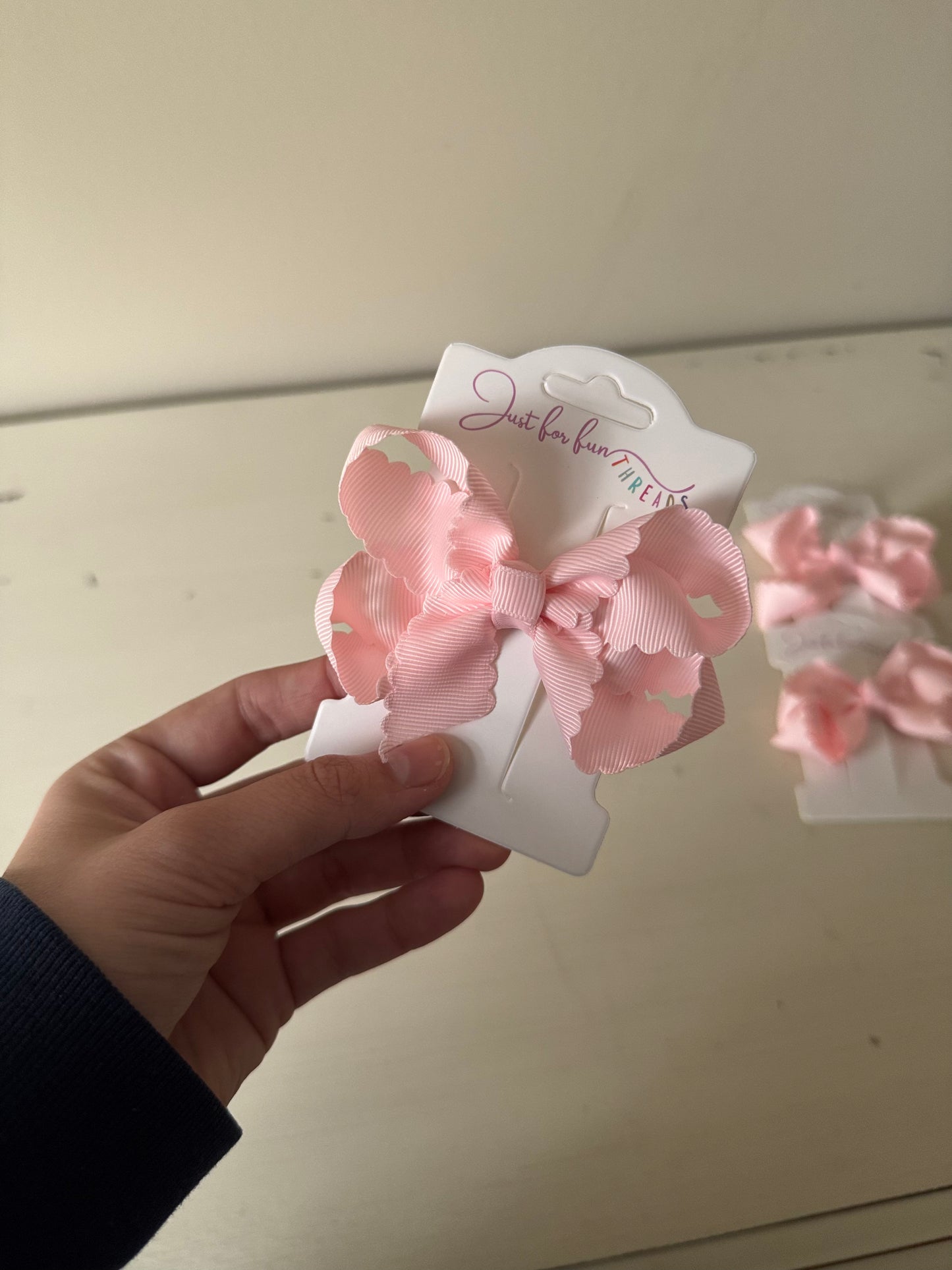 Light Pink Scalloped 3 inch Bow