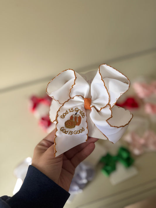 God is Good, God is Great Moonstitch 5 inch Bow