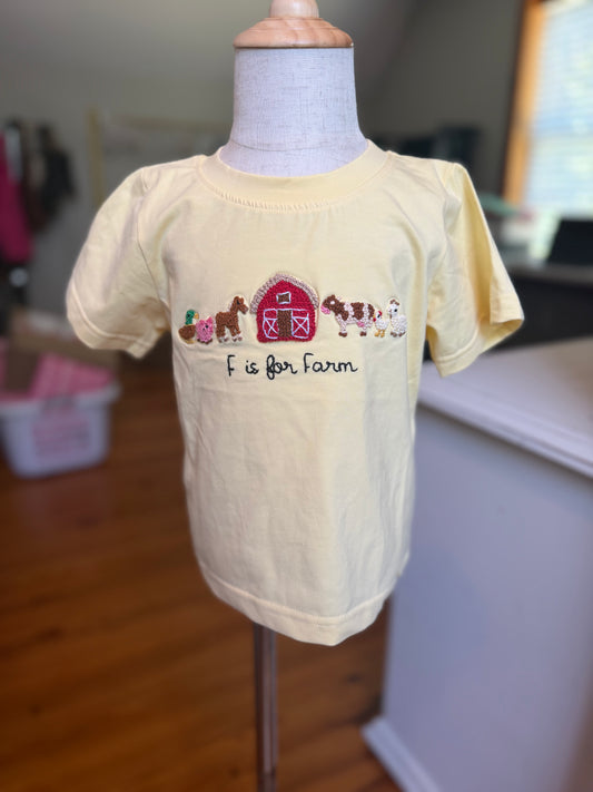 Boys F is for Farm Top Only- French Knot