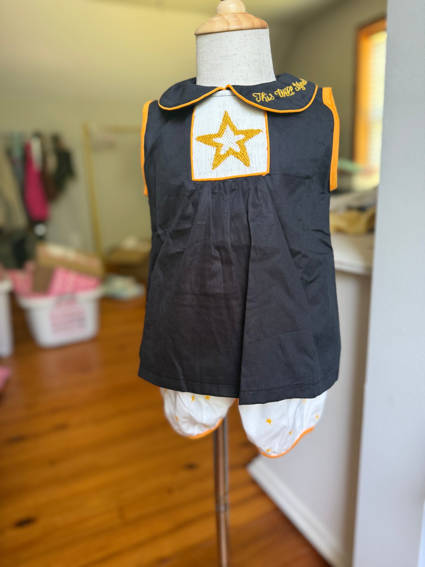 Girls This We'll Defend Shorts Set Handsmocked