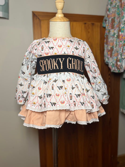 Haunted House Party Handsmocked Diaper Set