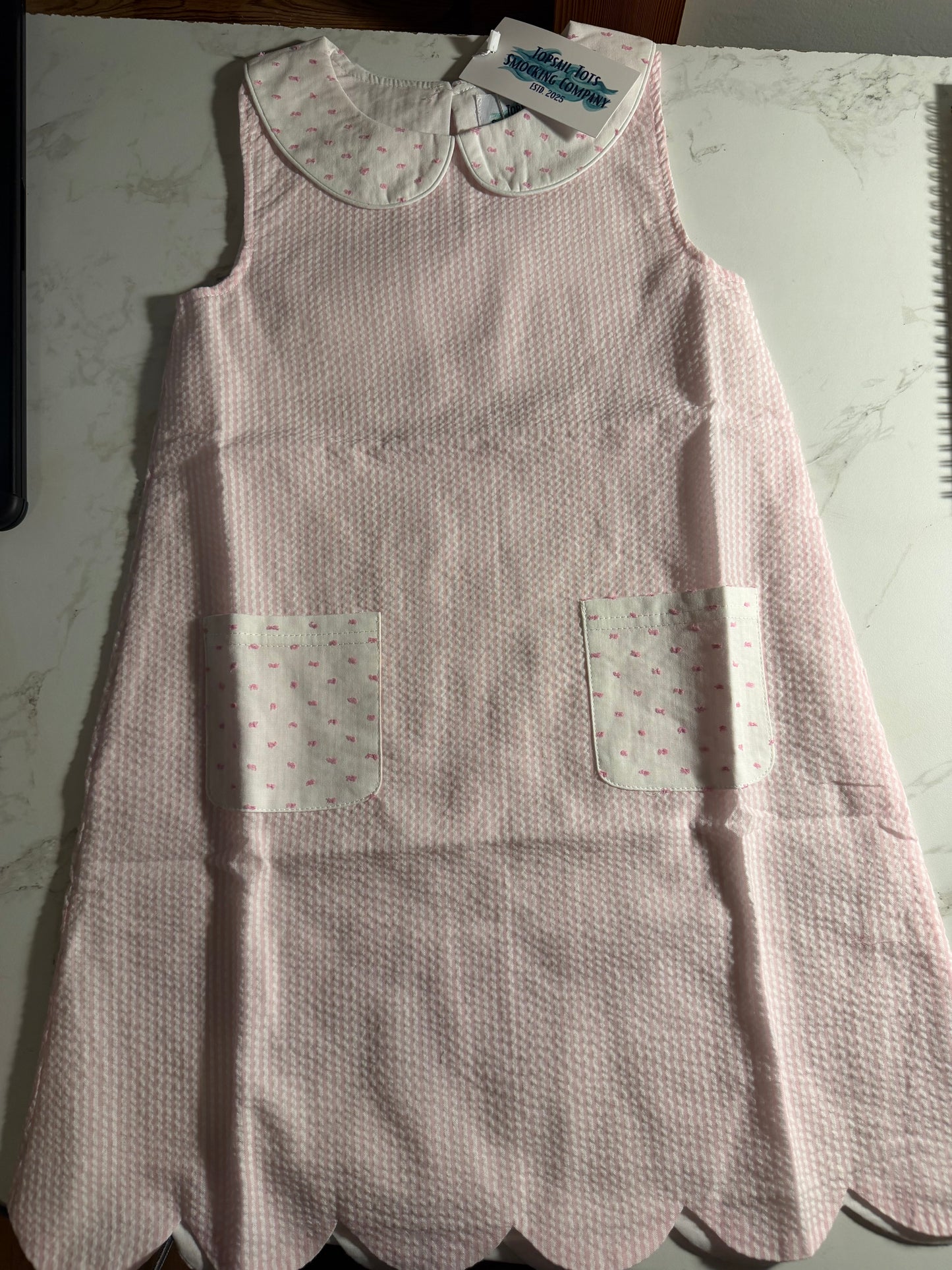 Seersucker Dress- 5/6