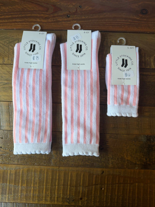 Pink/White Striped Stockings