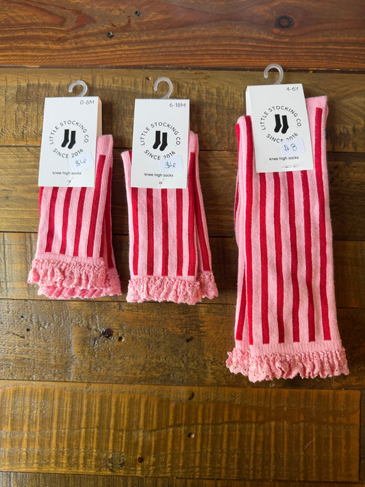 Red/Pink Striped Stockings