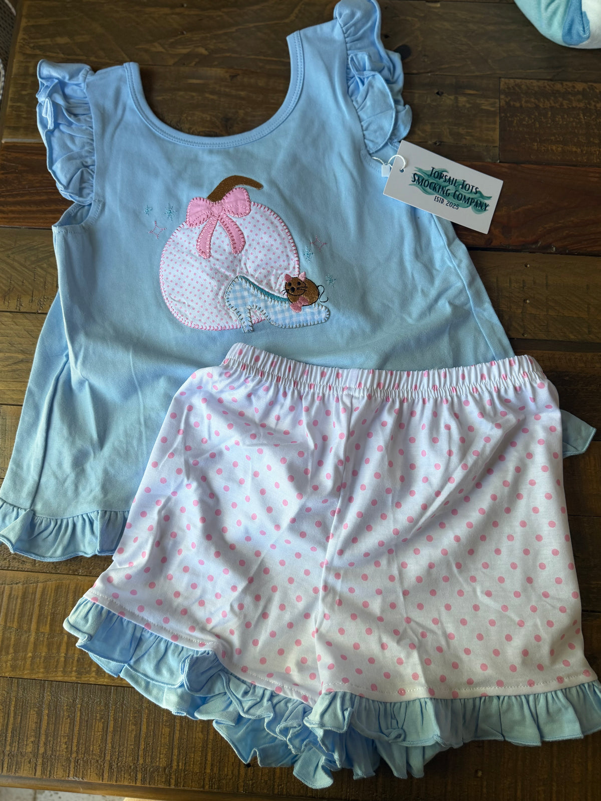 Pumpkin & Mouse - Girls Shorts Set 5/6y