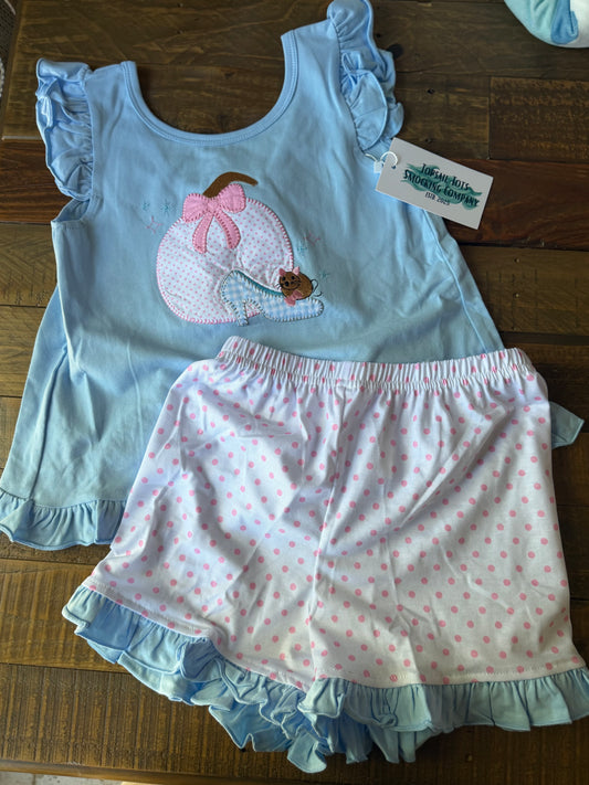 Pumpkin & Mouse - Girls Shorts Set 5/6y