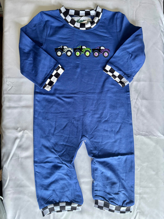Monster Trucks Boys Romper