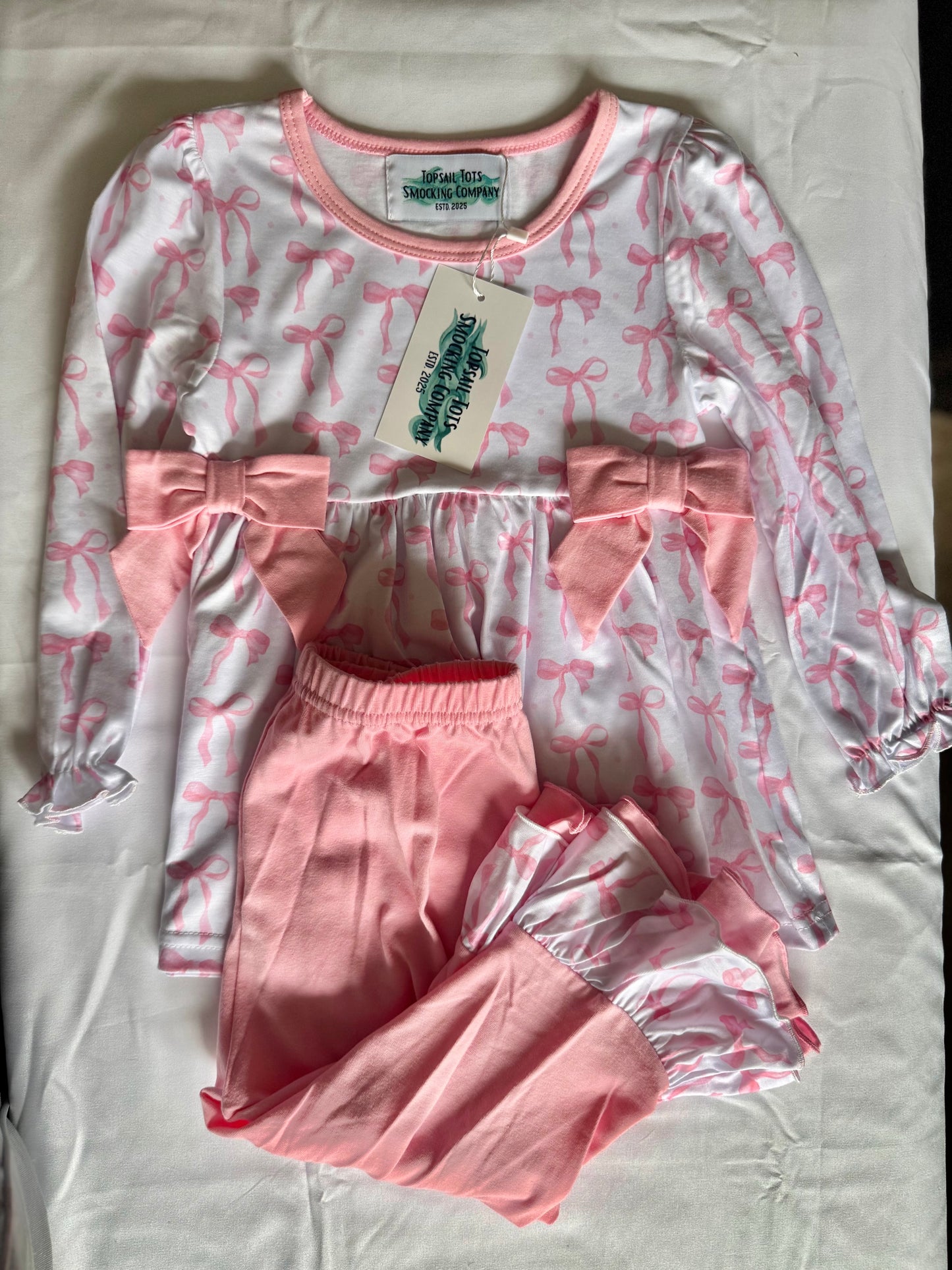 Pink Bows Girls Pants