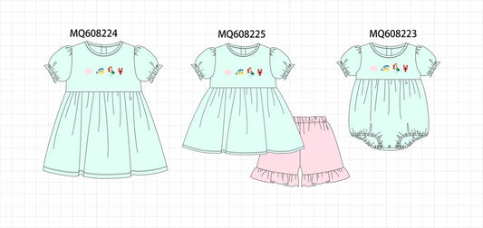 *March ETA* Mint Mermaid Lobster Embroidered