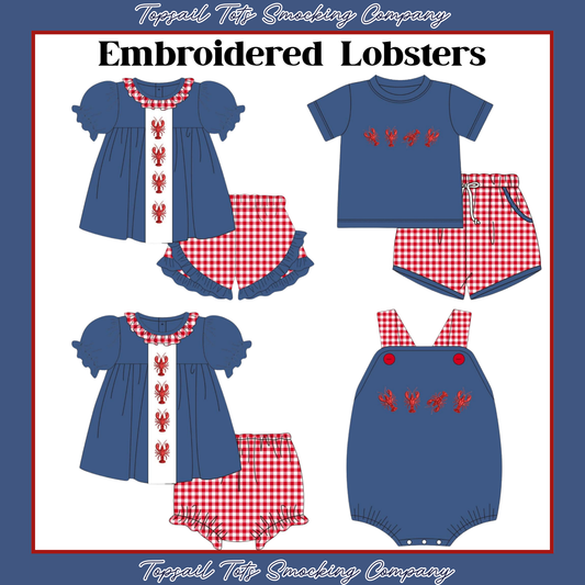 *February ETA* Embroidered Lobsters
