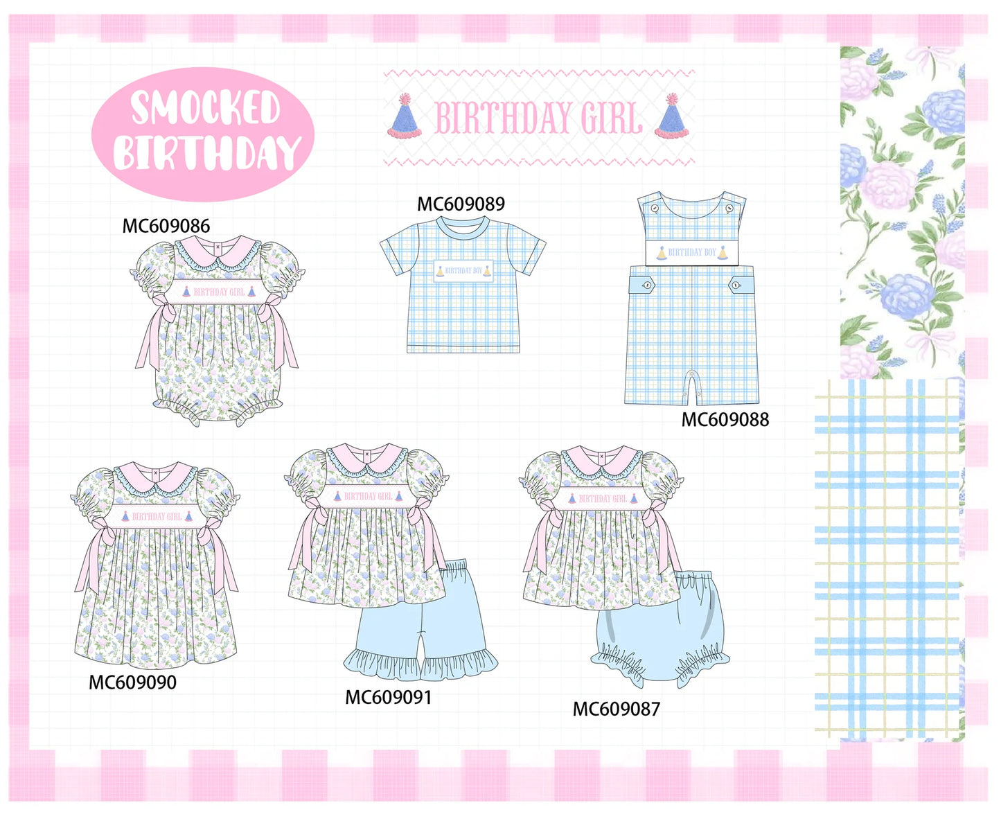*February ETA* - Pink & Blue Birthday Girl Machine Smocked