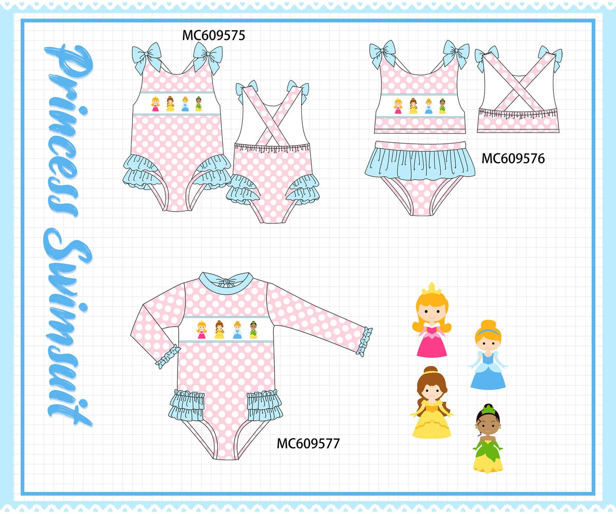 *February ETA* - Pink Princess Embroidery Swimsuit