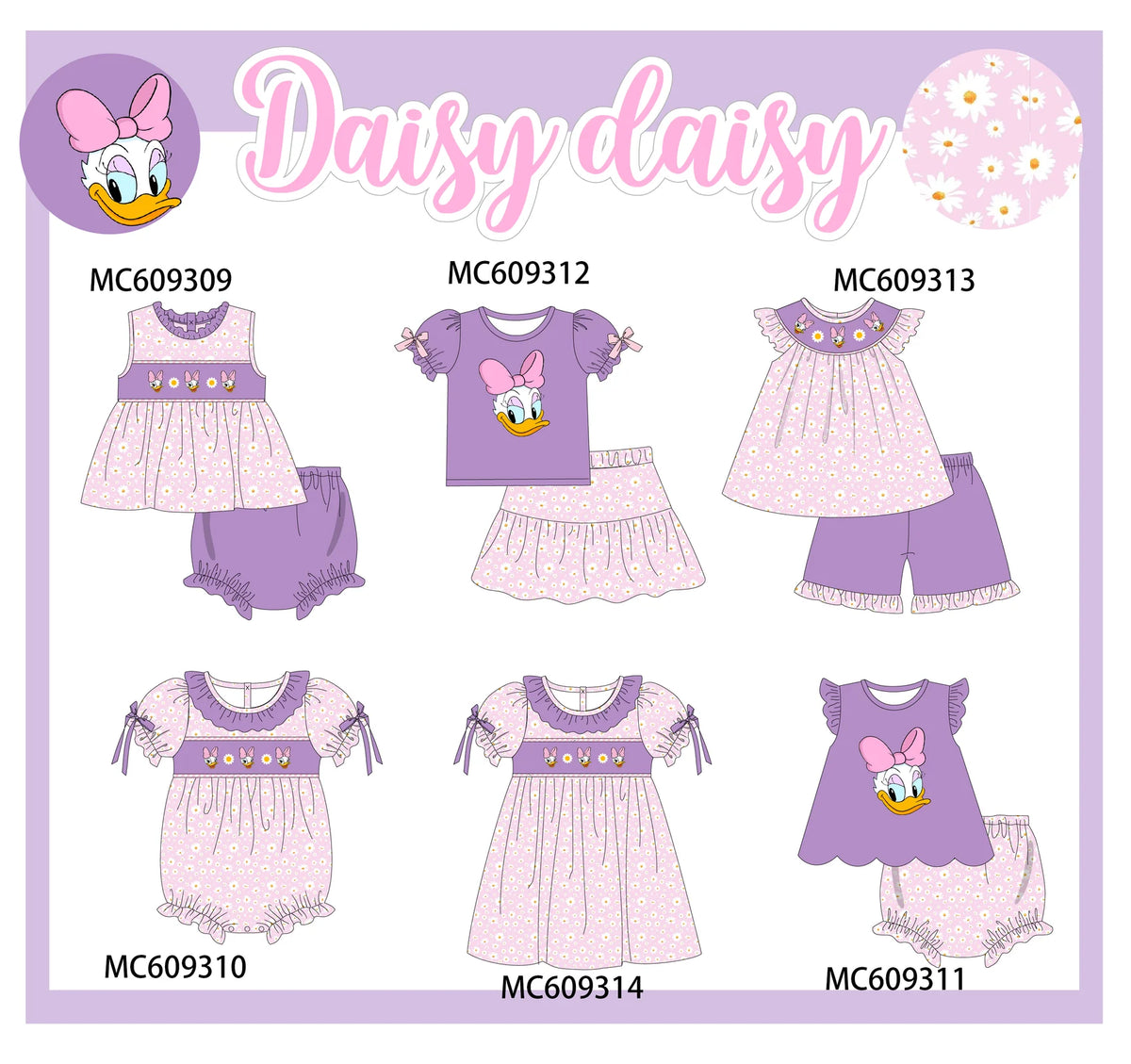 *February ETA* - Purple Character Daisy Embroidery