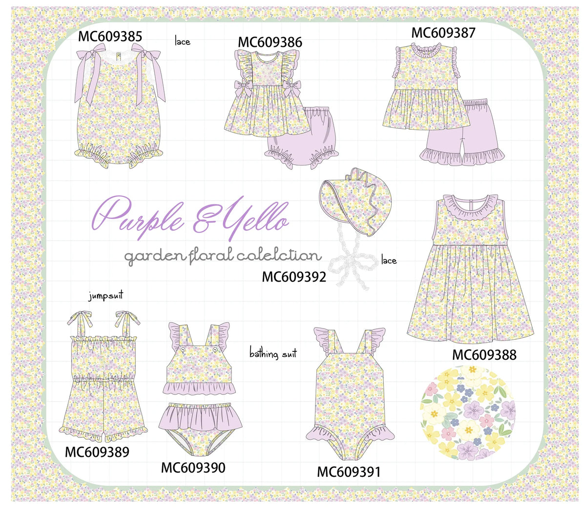 *February ETA* - Purpple Floral Embroidery Ruffle